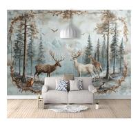 SPECUFX 3D Mural Photo Self-adhesive Wallpaper Animals of the forest Deer 100x70cm Interior Decor Panel Wall Bathroom Restaurant Hall Living Room Hallway