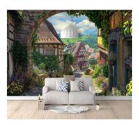 SPECUFX 3D Mural Photo Self-adhesive Wallpaper Architectural landscape of a fairytale city town 100x70cm Interior Decor Panel Wall Bathroom Restaurant Hall Living Room Hallway