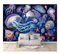 SPECUFX 3D Mural Photo Self-adhesive Wallpaper Beautiful marine life 100x70cm Art Wall Posters Stickers for Living Room Tv Sofa Theme Hotel Corridor Background