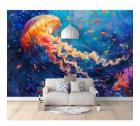 SPECUFX 3D Mural Photo Self-adhesive Wallpaper Marine animals 100x70cm Interior Decor Panel Wall Bathroom Restaurant Hall Living Room Hallway