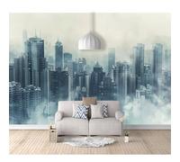 SPECUFX 3D Mural Photo Self-adhesive Wallpaper Painted abstract blue city building 100x70cm Interior Decor Panel Wall Bathroom Restaurant Hall Living Room Hallway
