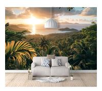 SPECUFX 3D Mural Photo Self-adhesive Wallpaper Rainforest natural landscape sunshine 100x70cm Art Wall Posters Stickers for Living Room Tv Sofa Theme Hotel Corridor Background