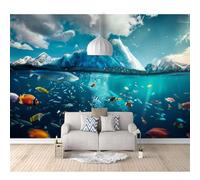 SPECUFX 3D Mural Self-adhesive Wallpaper Arctic glaciers, marine marine life 100x70cm Hotel Wall Photo Art Poster Picture Tv Background Boys And Girls Room Decor