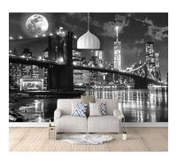 SPECUFX 3D Mural Self-adhesive Wallpaper Black city night view 100x70cm Living Room Bedroom Background Wall Paper