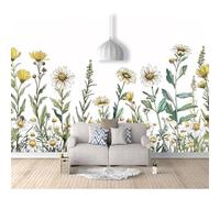 SPECUFX 3D Mural Self-adhesive Wallpaper For Living Room Bedroom Minimalist watercolor sunflower leaves 100x70cm Background Picture Wall Photo Poster