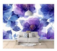 SPECUFX 3D Mural Self-adhesive Wallpaper For Living Room Bedroom Watercolor floral purple 100x70cm Background Picture Wall Photo Poster