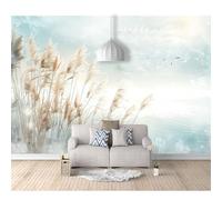 SPECUFX 3D Mural Self-adhesive Wallpaper Lake reeds, hay, birds, landscape 100x70cm Living Room Bedroom Background Wall Paper