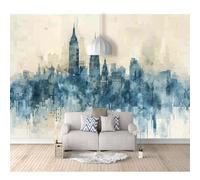 SPECUFX 3D Mural Self-adhesive Wallpaper Painted abstract blue city building 100x70cm Living Room Bedroom Background Wall Paper
