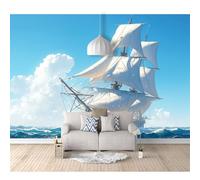 SPECUFX 3D Mural Self-adhesive Wallpaper Sailing ships at sea 100x70cm Wall Poster Murals Modern Living Room Bedroom Background Painting Art Posters