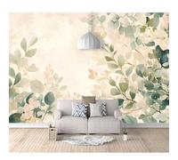 SPECUFX 3D Mural Self-adhesive Wallpaper Simple watercolor leaves beige 100x70cm Living Room Bedroom Background Wall Paper