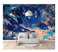 SPECUFX 3D Mural Self-adhesive Wallpaper Tiger animal painting 100x70cm Living Room Bedroom Background Wall Paper