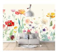 SPECUFX 3D Mural Self-adhesive Wallpaper Vintage floral leaf plant butterfly 100x70cm Wall Poster Murals Modern Living Room Bedroom Background Painting Art Posters