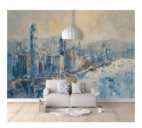 SPECUFX 3D Mural Self-adhesive Wallpaper Vintage watercolor city architecture landscape 100x70cm Living Room Bedroom Background Wall Paper