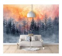 SPECUFX 3D Mural Self-adhesive Wallpaper Winter forest trees, sunset plants 100x70cm Wall Poster Murals Modern Living Room Bedroom Background Painting Art Posters
