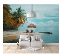 SPECUFX 3D Photo Self-adhesive Wallpaper Beach, sea, coconut palms, landscape 100x70cm Wall Art Poster Decorative Stickers Background for Living Room Bedroom