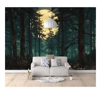 SPECUFX 3D Photo Self-adhesive Wallpaper Forest night view moon tree 100x70cm Wall Art Poster Decorative Stickers Background for Living Room Bedroom