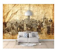 SPECUFX 3D Photo Self-adhesive Wallpaper Modern cityscape black and white sketch 100x70cm Boy and Girl Mural Waterproof Custom Art Poster Kindergarten Childre