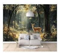 SPECUFX 3D Photo Self-adhesive Wallpaper Mural Animal deer in the jungle 100x70cm Living Room The Wall for Bedroom border