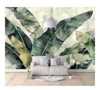 SPECUFX 3D Photo Self-adhesive Wallpaper Mural banana leaves with green tropical plants 100x70cm Living Room The Wall for Bedroom border