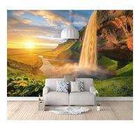 SPECUFX 3D Photo Self-adhesive Wallpaper Mural Mountain, forest, waterfall, sunset landscape 100x70cm Effect Living Room Office Bedroom Dining Corridor Wall Posters