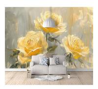 SPECUFX 3D Photo Self-adhesive Wallpaper Mural Oil painting flowers rose gray 100x70cm Effect Living Room Office Bedroom Dining Corridor Wall Posters