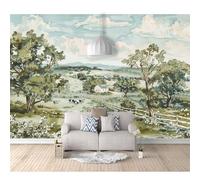 SPECUFX 3D Photo Self-adhesive Wallpaper Mural Poster Wall Art Sticker Decoration Retro farm scenery 100x70cm Pictures for Living Room Bedroom Office Corridor Dining Children
