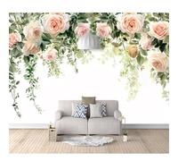 SPECUFX 3D Photo Self-adhesive Wallpaper Mural Watercolor floral rose leaves 100x70cm Living Room The Wall for Bedroom border
