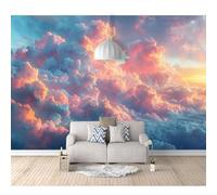SPECUFX 3D Photo Self-adhesive Wallpaper Murals Abstract multicolored clouds 100x70cm Pattern Stickers Home Room Wall Poster Decoration for Living Office Bedroom Dining Art
