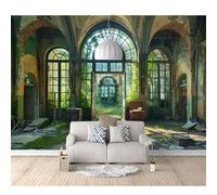SPECUFX 3D Photo Self-adhesive Wallpaper Mysterious abandoned ancient buildings 100x70cm Wall Art Poster Decorative Stickers Background for Living Room Bedroom