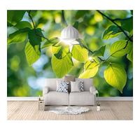 SPECUFX 3D Photo Self-adhesive Wallpaper Wall Art Green plants, leaves, sunlight, natural landscape 100x70cm Poster Decorative Stickers Background for Living Room Bedroom