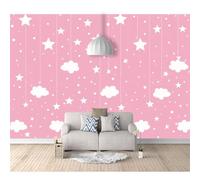 SPECUFX 3D Self-adhesive Wallpaper Cartoon girl pink clouds with stars 100x70cm Wall Painting Bedroom Living Room Home Decoration Mural Photo Posters Art