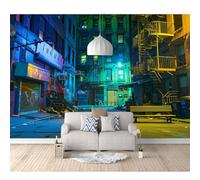 SPECUFX 3D Self-adhesive Wallpaper Colorful modern city night view 100x70cm Living Room TV Wall Bedroom Large murals Custom 3d Self-adhesive Wallpaper living room the wall for bedroom Mural
