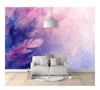 SPECUFX 3D Self-adhesive Wallpaper Dreamy watercolor feather purple 100x70cm Living Room TV Wall Bedroom Large murals Custom 3d Self-adhesive Wallpaper living room the wall for bedroom Mural