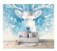 SPECUFX 3D Self-adhesive Wallpaper Flowers, birds, deer, animals, blue 100x70cm Bedroom murals Boys and Girls Room Decor Home Living tv Background Large Wall Mural