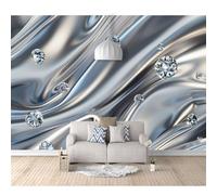SPECUFX 3D Self-adhesive Wallpaper Grey diamond romantic silk 100x70cm Bedroom murals Boys and Girls Room Decor Home Living tv Background Large Wall Mural