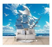 SPECUFX 3D Self-adhesive Wallpaper Large Mural Photo Sailing ships at sea 100x70cm Poster Decorative Home Decoration for Teen Dorm Boy Girl Room Living
