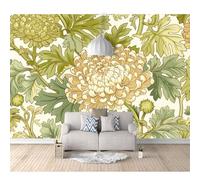 SPECUFX 3D Self-adhesive Wallpaper Large Mural Photo Watercolor chrysanthemum leaves 100x70cm Poster Decorative Home Decoration for Teen Dorm Boy Girl Room Living