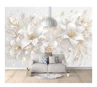 SPECUFX 3D Self-adhesive Wallpaper Lily flower pearls 100x70cm Living Room TV Wall Bedroom Large murals Custom 3d Self-adhesive Wallpaper living room the wall for bedroom Mural
