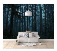 SPECUFX 3D Self-adhesive Wallpaper Murals Forest night view jungle trees 100x70cm Photo Pattern Stickers Home Room Wall Poster Decoration for Living Office Bedroom Dining Art