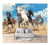 SPECUFX 3D Self-adhesive Wallpaper Murals Running horse animal landscape 100x70cm Photo Wall Mural Effect Decoration Self-adhesive Wallpaper Living Room for Bedroom Posters Art