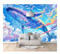 SPECUFX 3D Self-adhesive Wallpaper Murals Whales are beautiful marine animals 100x70cm Photo Wall Stickers Effect Decoration Boys Girls for Bedroom Living Room Posters