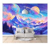 SPECUFX 3D Self-adhesive Wallpaper Planetary and mountain landscapes 100x70cm Wall Painting Bedroom Living Room Home Decoration Mural Photo Posters Art