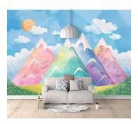 SPECUFX 3D Self-adhesive Wallpaper Sunlight colorful mountains watercolor 100x70cm Living Room TV Wall Bedroom Large murals Custom 3d Self-adhesive Wallpaper living room the wall for bedroom Mural