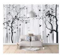 SPECUFX 3D Self-adhesive Wallpaper Tree striped bird black white 100x70cm Living Room TV Wall Bedroom Large murals Custom 3d Self-adhesive Wallpaper living room the wall for bedroom Mural