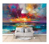 SPECUFX 3D Self-adhesive Wallpaper Wall Mural XXL Abstract oil painting with colorful landscapes 100x70cm Photo Feature Wall-Art murals Bedroom Living Room