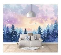 SPECUFX 3D Self-adhesive Wallpaper Wall Mural XXL Purple forest sky stars 100x70cm Photo Feature Wall-Art murals Bedroom Living Room