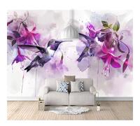 SPECUFX 3D Self-adhesive Wallpaper Wall Mural XXL Watercolor bird flowers 100x70cm Photo Feature Wall-Art murals Bedroom Living Room