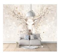SPECUFX 3D Wall Mural Self-adhesive Wallpaper Cute animals, deer, flowers, plants 100x70cm Large Home Decor for Bedroom Indoor and Tv Background Art