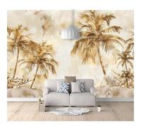 SPECUFX 3D Wall Mural Self-adhesive Wallpaper Vintage golden coconut tree grey 100x70cm Large Home Decor for Bedroom Indoor and Tv Background Art