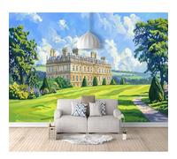 SPECUFX 3D Wall Mural Self-adhesive Wallpaper Watercolor architecture landscape tree 100x70cm Large Home Decor for Bedroom Indoor and Tv Background Art
